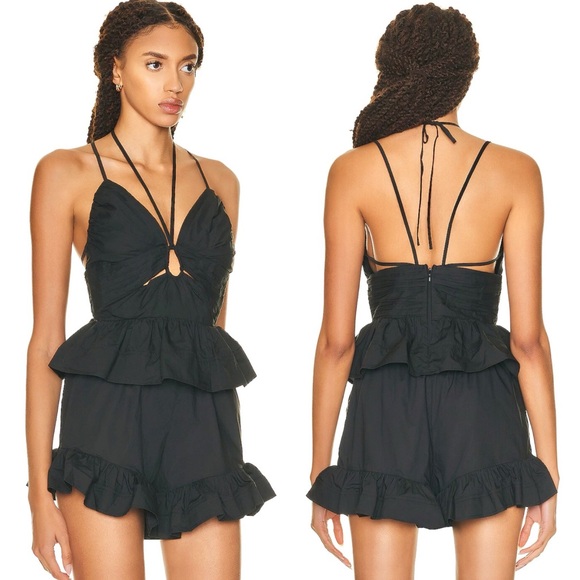 NWT Ulla Johnson Essie Peplum Top Noir (Black) - Picture 4 of 16